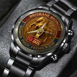 Brisbane Broncos Black Stainless Steel Watch GNE5013