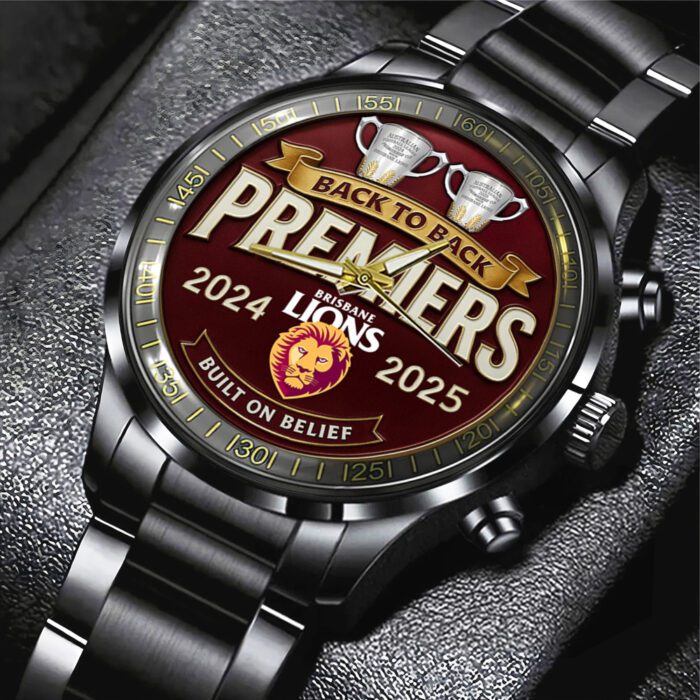 Brisbane Lions Black Stainless Steel Watch GNE5050