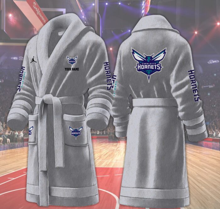 Charlotte Hornets NBA Personalized Fleece Bathrobe