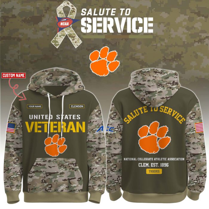 Clemson Tigers 2025 Salute To Service Unisex Performance Hoodie