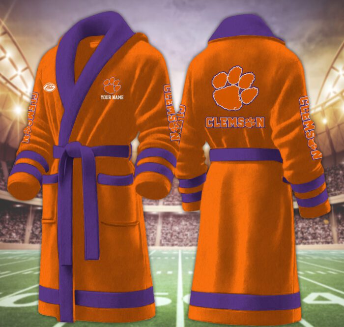 Clemson Tigers NCAA Personalized Fleece Bathrobe