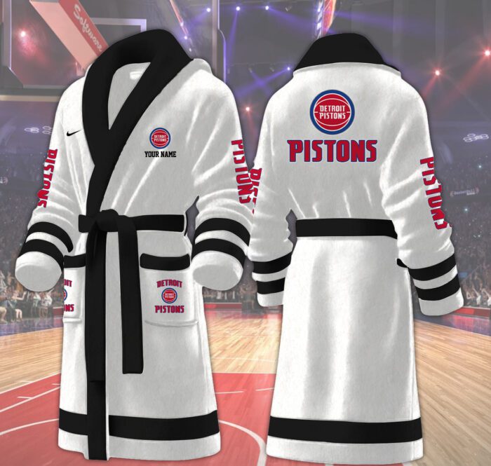 Detroit Pistons NBA Personalized Fleece Bathrobe