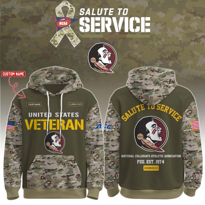 Florida State Seminoles 2025 Salute To Service Unisex Performance Hoodie