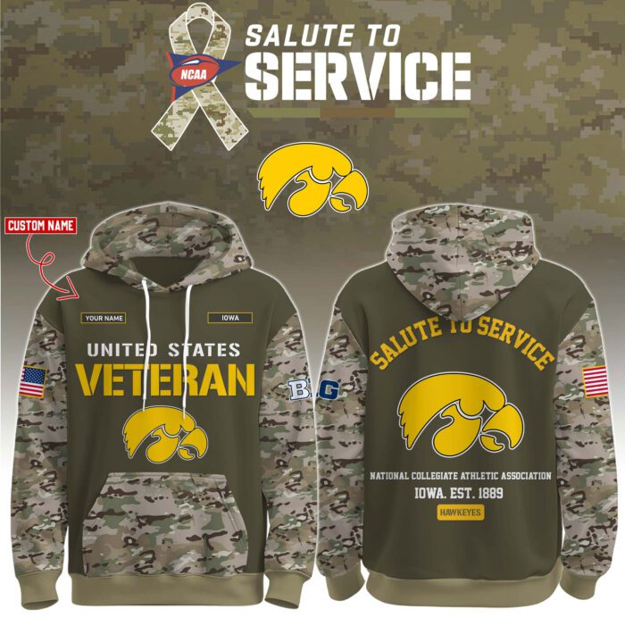 Iowa Hawkeyes 2025 Salute To Service Unisex Performance Hoodie