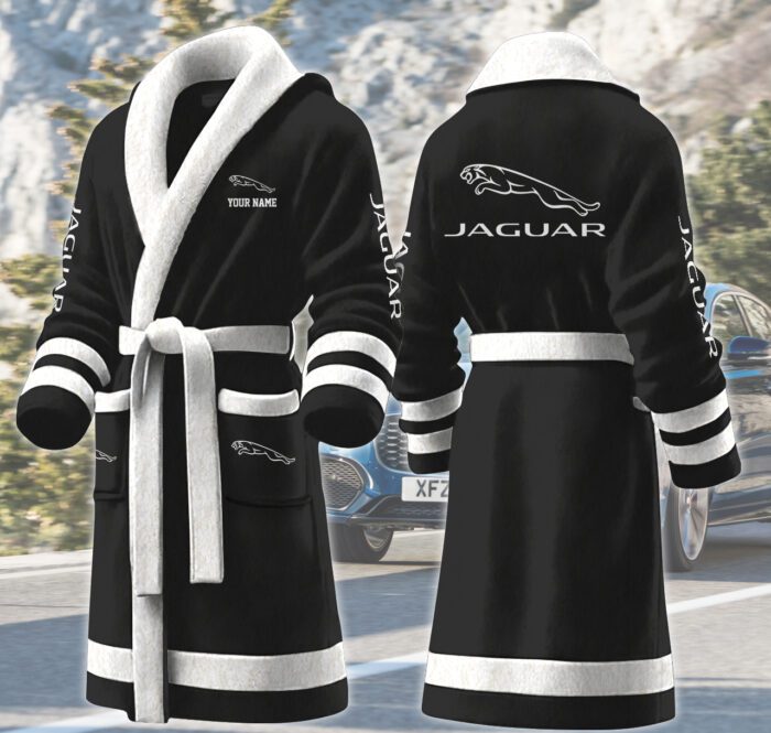 Jaguar Motocycles Personalized Fleece Bathrobe