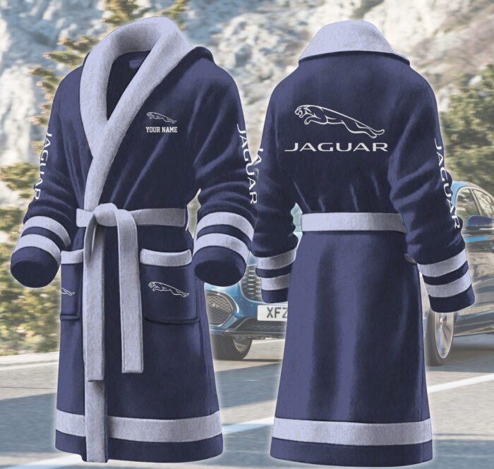 Jaguar Motocycles Personalized Fleece Bathrobe