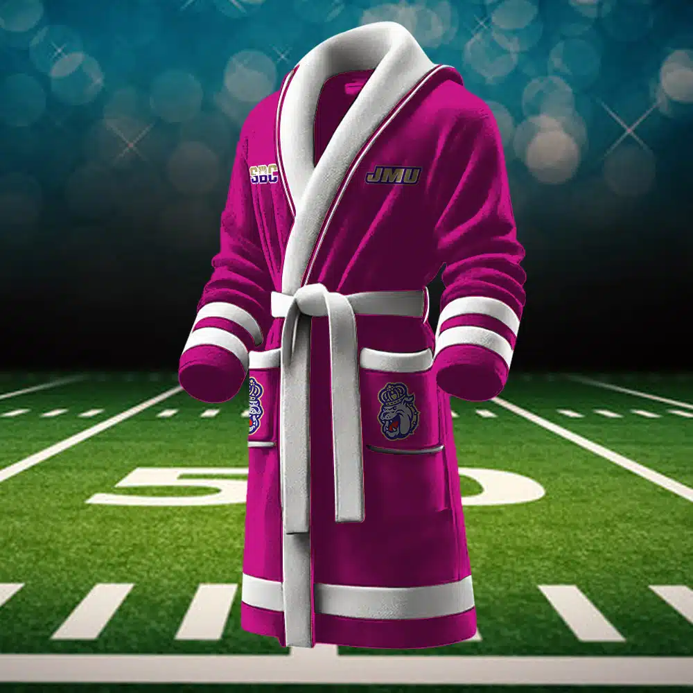 James Madison Dukes NCAA Personalized Fleece Bathrobe