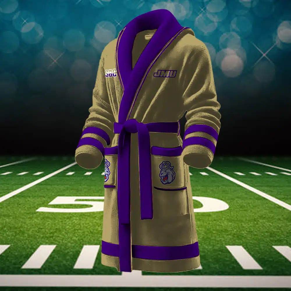 James Madison Dukes NCAA Personalized Fleece Bathrobe