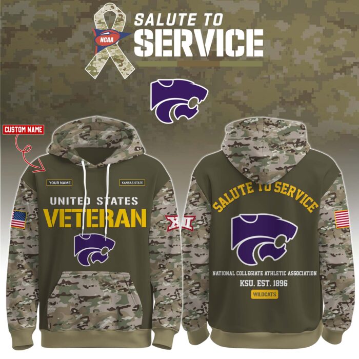 Kansas State Wildcats 2025 Salute To Service Unisex Performance Hoodie