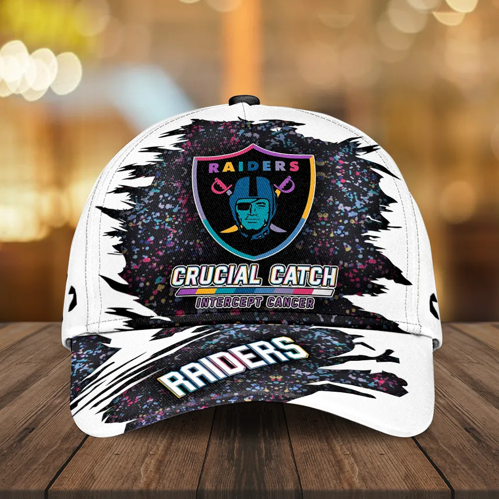 Las Vegas Raiders x Crucial Catch Intercept Cancer Classic Cap