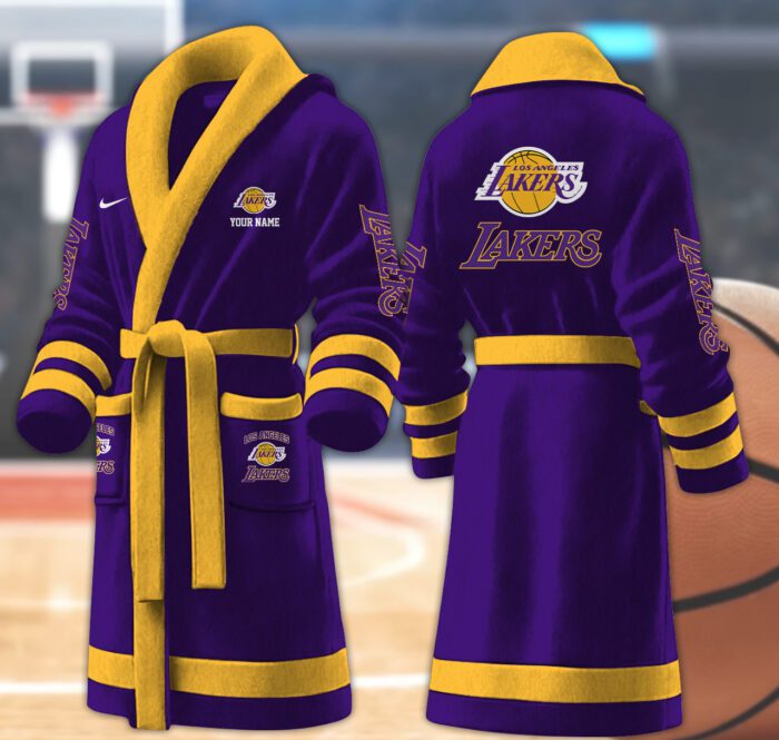 Los Angeles Lakers NBA Personalized Fleece Bathrobe