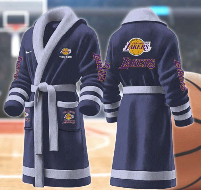Los Angeles Lakers NBA Personalized Fleece Bathrobe
