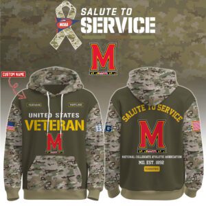 Maryland Terrapins 2025 Salute To Service Unisex Performance Hoodie