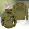 Miami Dolphins 2025 Salute to Service Military Green Vintage Quarter Zip Hoodie