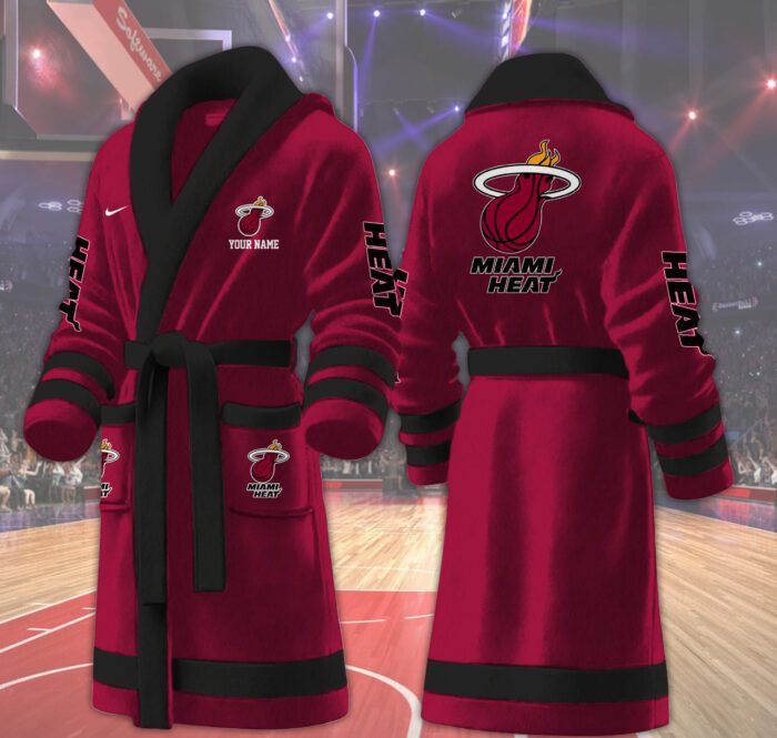 Miami Heat NBA Personalized Fleece Bathrobe