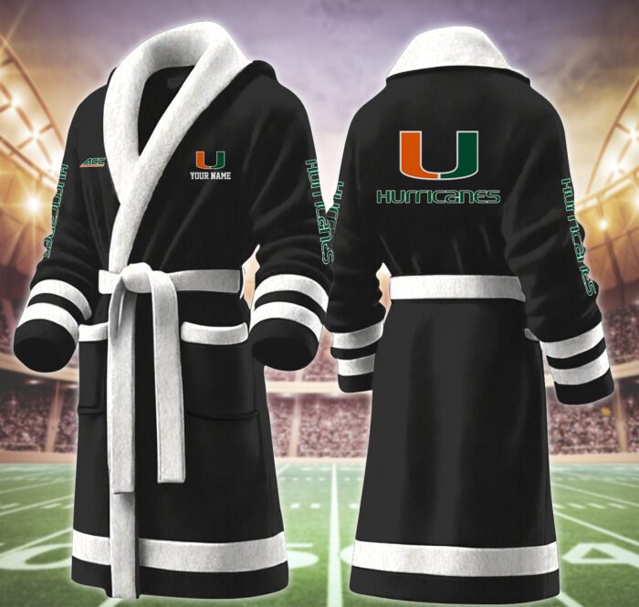Miami Hurricanes NCAA Personalized Fleece Bathrobe