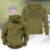 Minnesota Vikings 2025 Salute to Service Military Green Vintage Quarter Zip Hoodie