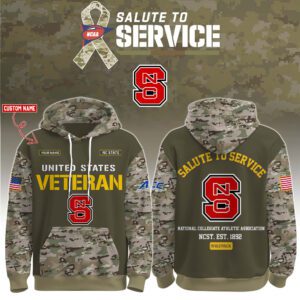 NC State Wolfpack 2025 Salute To Service Unisex Performance Hoodie