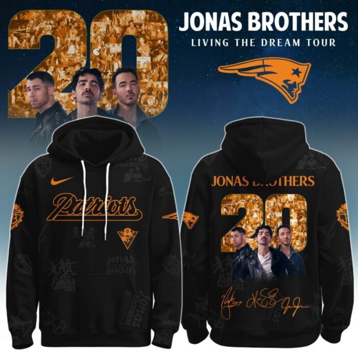 New England Patriots x Jonas Brothers "JONAS20: Living The Dream Tour" Unisex Hoodie
