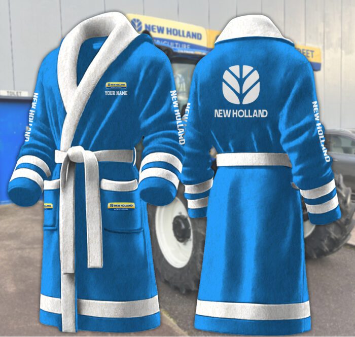 New Holland Motocycles Personalized Fleece Bathrobe