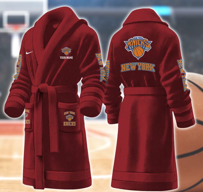 New York Knicks NBA Personalized Fleece Bathrobe