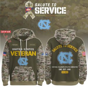 North Carolina Tar Heels 2025 Salute To Service Unisex Performance Hoodie
