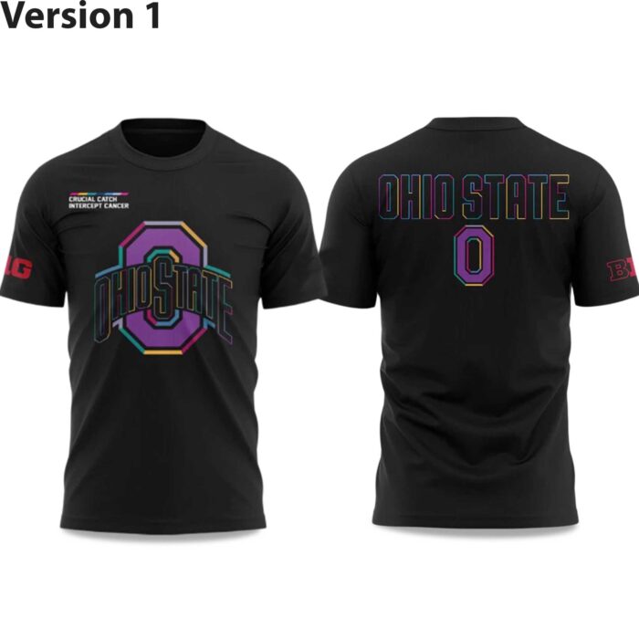 Ohio State Crucial Catch Intercept Cancer 2025 T-Shirt CRC1000