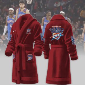 Oklahoma City Thunder NBA Personalized Fleece Bathrobe