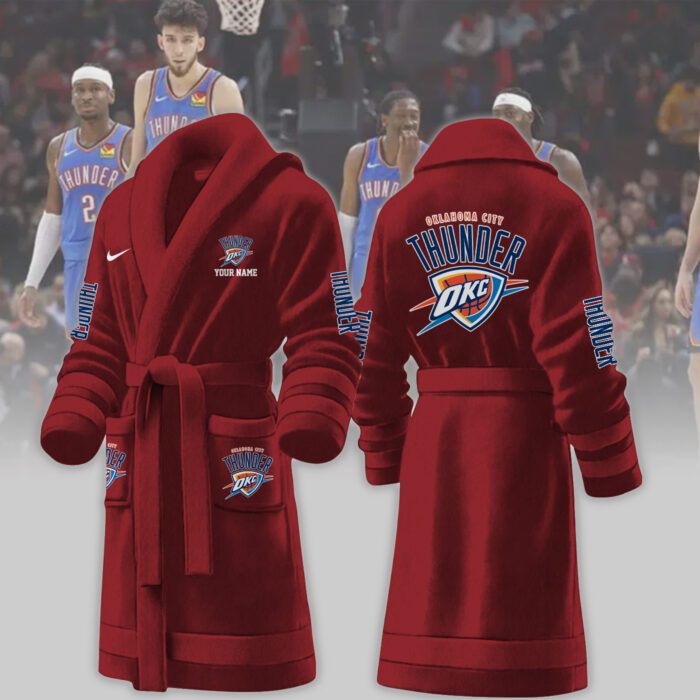 Oklahoma City Thunder NBA Personalized Fleece Bathrobe
