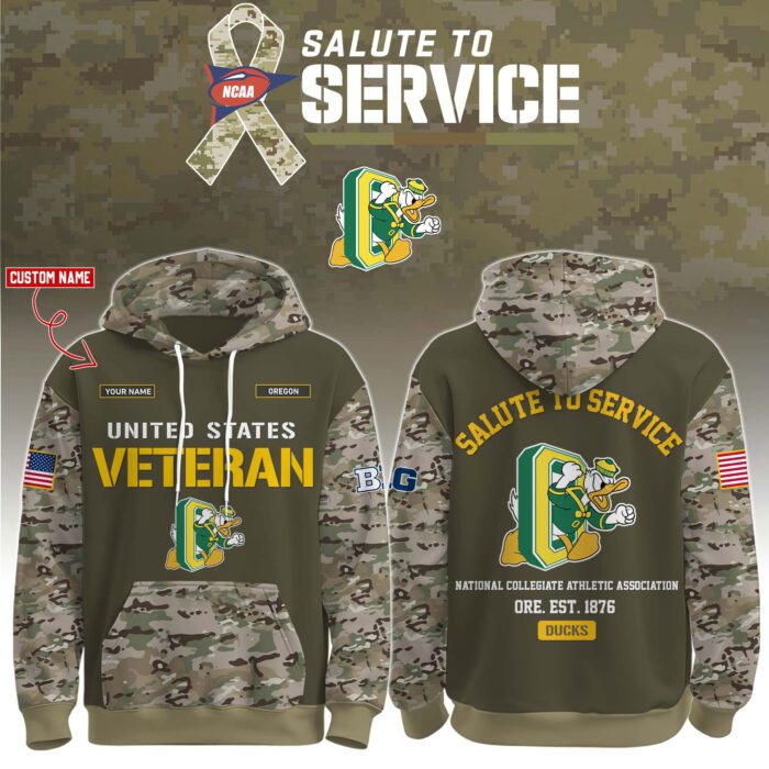 Oregon Ducks 2025 Salute To Service Unisex Performance Hoodie