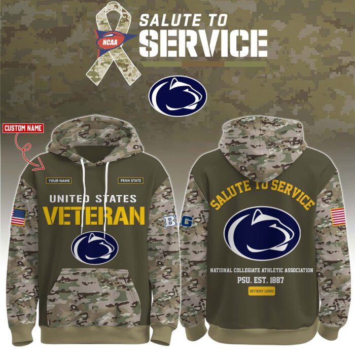 Penn State Nittany Lions 2025 Salute To Service Unisex Performance Hoodie