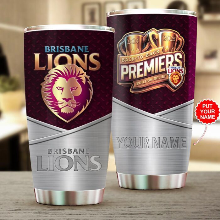 Personalized Brisbane Lions Premiers 2025 Tumbler Cup GNE5018