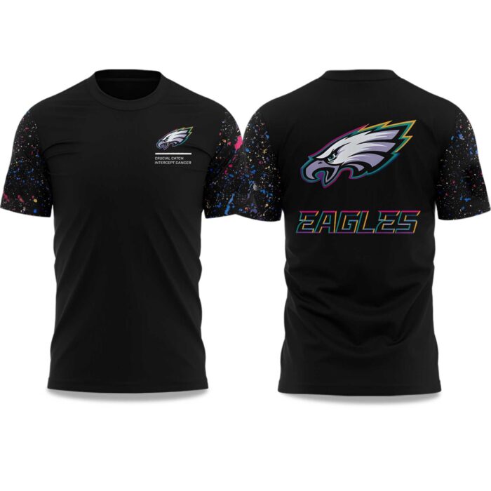 Philadelphia Eagles Crucial Catch Intercept Cancer 2025 T-shirt CRC1026