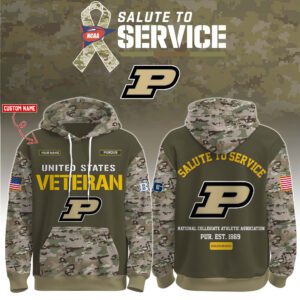 Purdue Boilermakers 2025 Salute To Service Unisex Performance Hoodie
