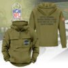 Seattle Seahawks 2025 Salute to Service Military Green Vintage Quarter Zip Hoodie