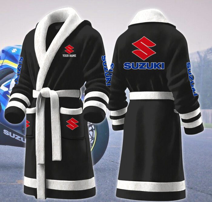 Suzuki Motocycles Personalized Fleece Bathrobe