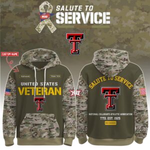 Texas Tech Red Raiders 2025 Salute To Service Unisex Performance Hoodie