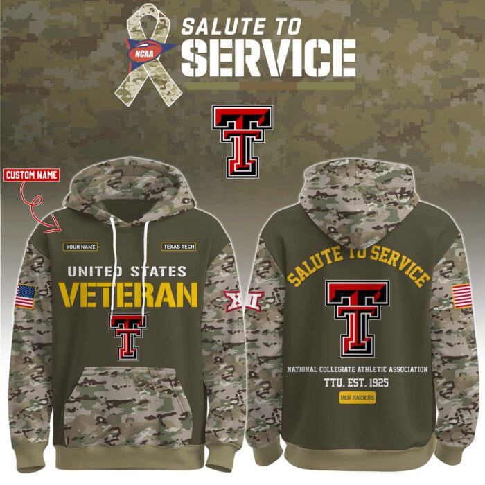 Texas Tech Red Raiders 2025 Salute To Service Unisex Performance Hoodie
