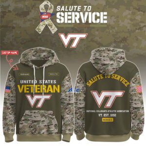Virginia Tech Hokies 2025 Salute To Service Unisex Performance Hoodie