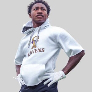 Zaye Flowers Baltimore Ravens Crucial Catch Intercept Cancer Sunny Strong 2025 Hoodie CRC1025