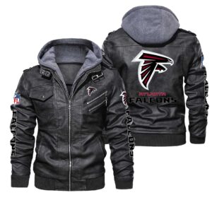 Atlanta Falcons Black Brown Leather Jacket LIZ203