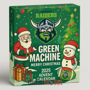 Canberra Raiders Green Machine Christmas 2025 Advent Calendar Acrylic Hanging Decor Box