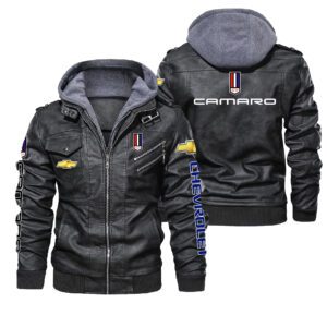 Chevrolet Camaro Black Brown Leather Jacket LIZ046