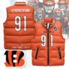 Cincinnati Bengals Unisex Puffer Vest Sleeveless Down Jacket- Orange / Trey Hendrickson - 91