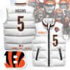 Cincinnati Bengals Unisex Puffer Vest Sleeveless Down Jacket- White / Tee Higgins - 5