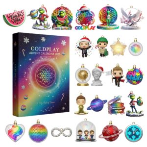 Coldplay Advent Calendar Acrylic Hanging Decor Box 2025 - 24 Days of Music Magic & Light