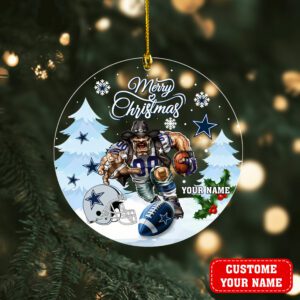 Dallas Cowboys Merry Christmas Ornament 2025