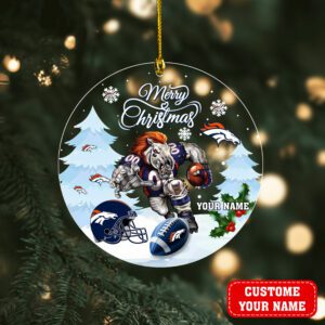 Denver Broncos Merry Christmas Ornament 2025