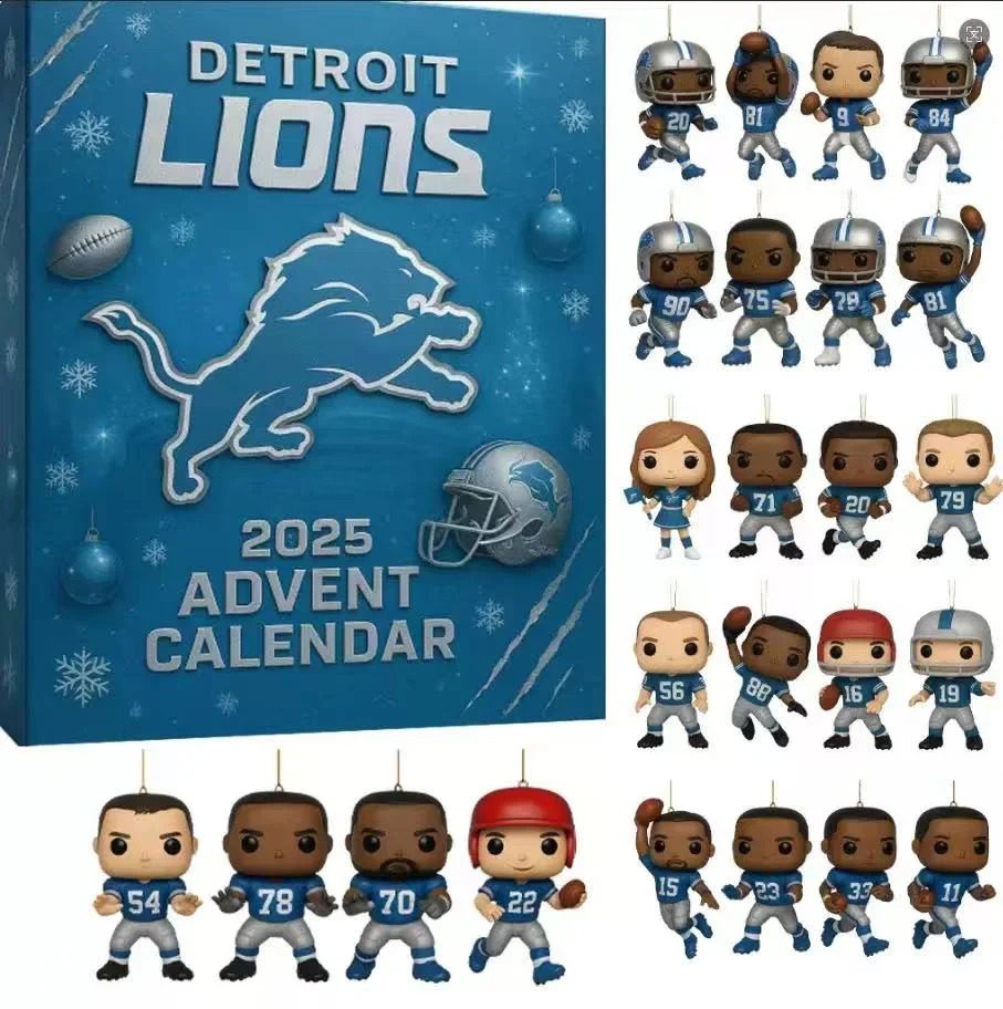 Detroit-Lions-95th-Anniversary-Advent-Calendar-Acrylic-Hanging-Decor-Box-2025 Detroit Lions 95th Anniversary Advent Calendar Acrylic Hanging Decor Box 2025