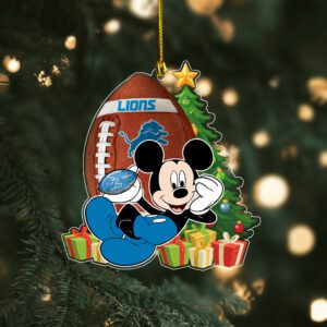 Detroit Lions Merry Christmas Ornament 2025